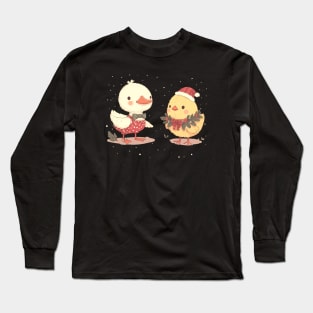 Christmas duck and chick Long Sleeve T-Shirt